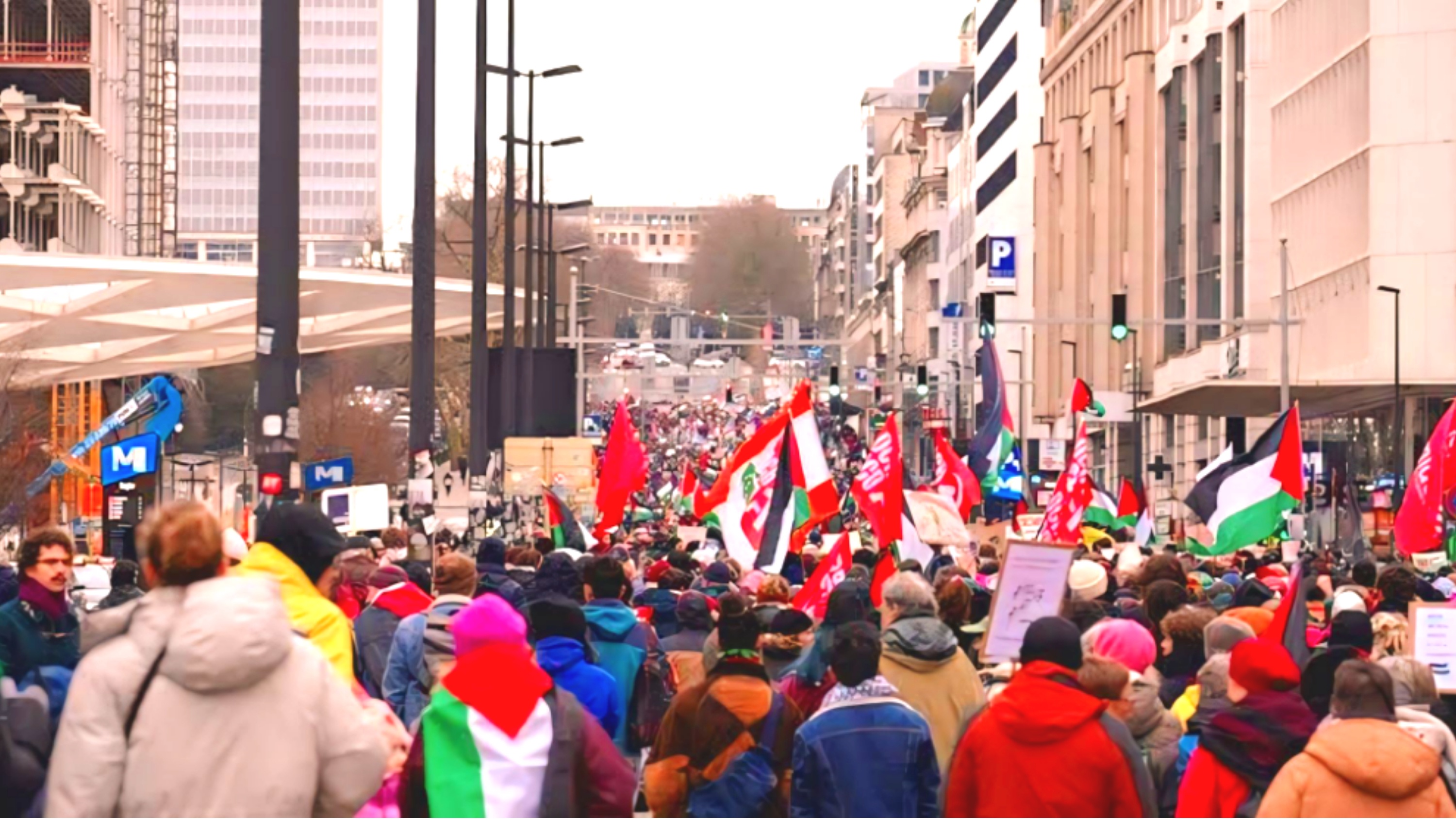 Mass rally in brussels calls for gaza ceasefire and israeli sanctions