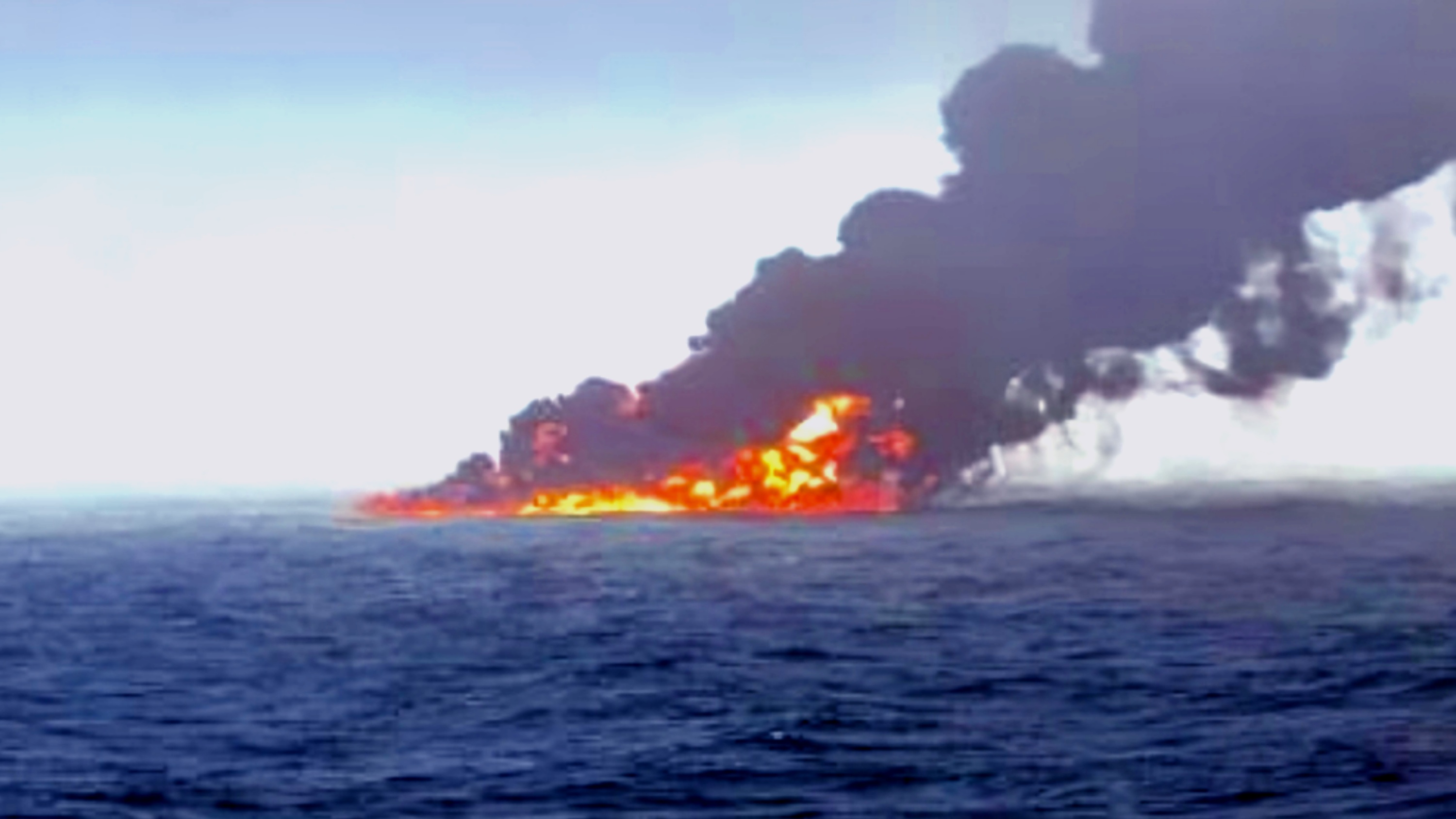 Collide in the North Sea Near Northern Britain; Fire Still Burning After 17 Hours