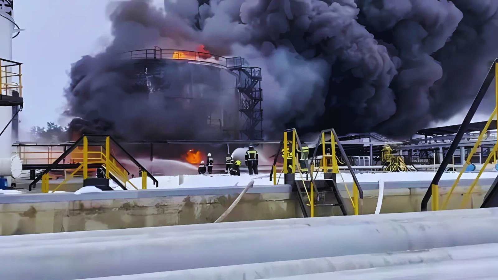 Massive Fire at Russian Oil Depot After Explosion Amid Ukraine Conflict
