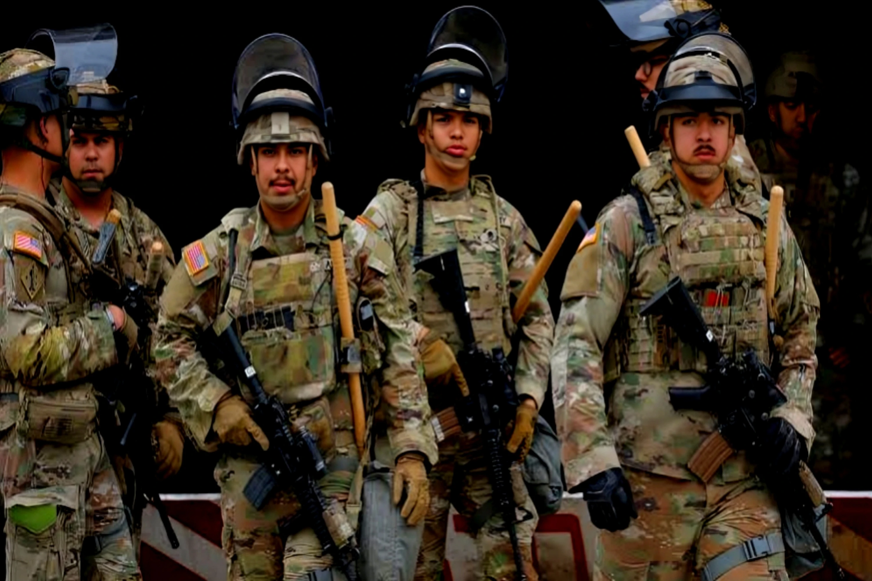 Tensions flare as u.s. marines face off with protesters in downtown los angeles