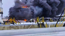 Massive Fire at Russian Oil Depot After Explosion Amid Ukraine Conflict