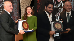Mahira Khan, Humayun Saeed Honoured During UAE Promotion