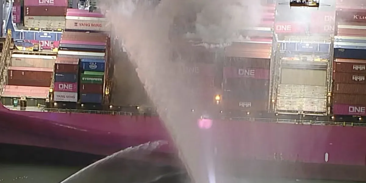 All Crew Evacuated as Fire Rages on Container Ship at San Pedro Port