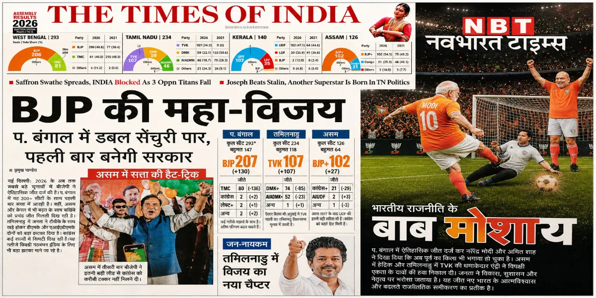 BJP’s Bengal Surge Dominates Headlines, While Tamil Nadu and Kerala Results Receive Comparatively Less National Spotlight