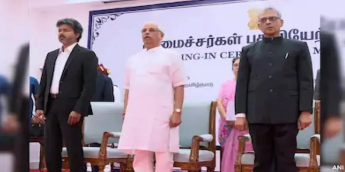 Tamil Anthem Row: DMK and TVK Lock Horns Over Song Protocol at CM Vijay’s Swearing-In Ceremony