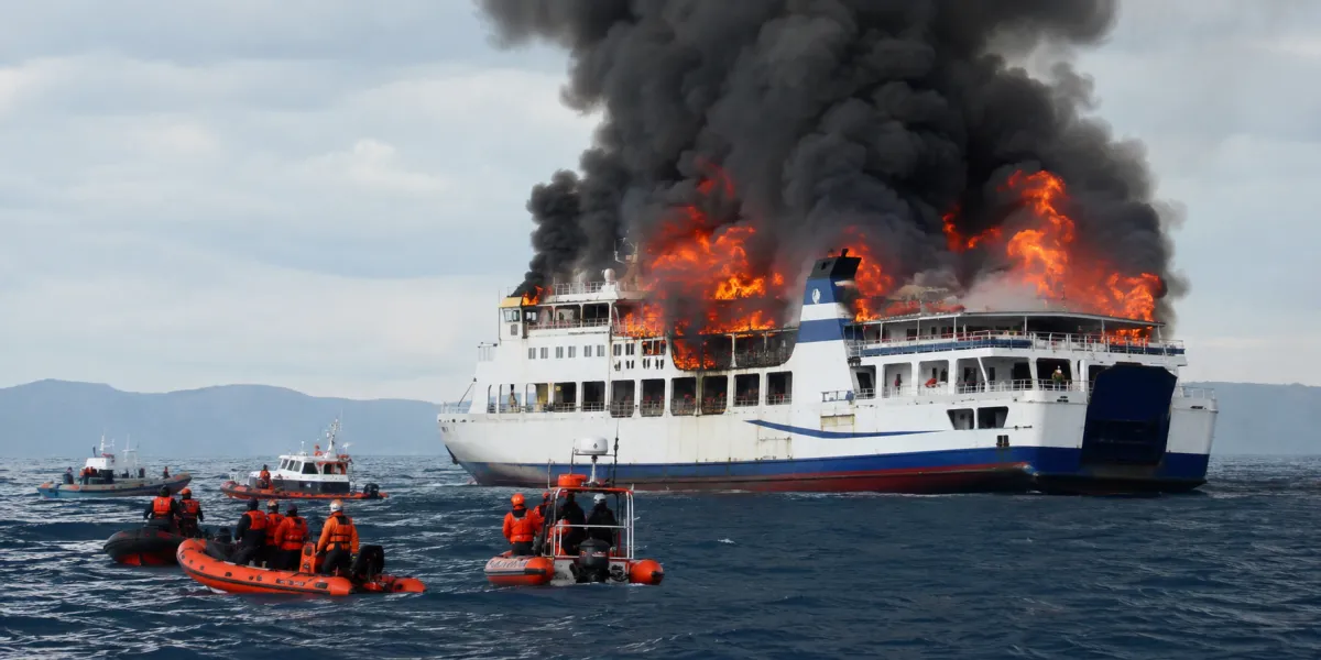 Deadly Indonesia Ferry Blaze Sparks Massive Search For Twenty-Eight Missing Passengers