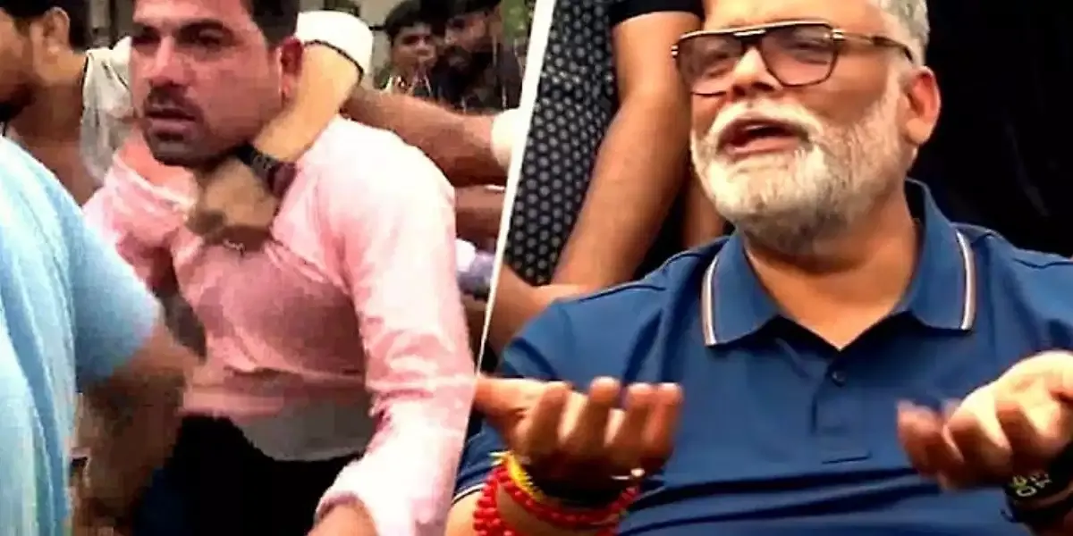 Pappu Yadav Attacked at Delhi Press Conference: Slipper Hurdled, Knife Alleged Amid Ram Temple Skit Row 