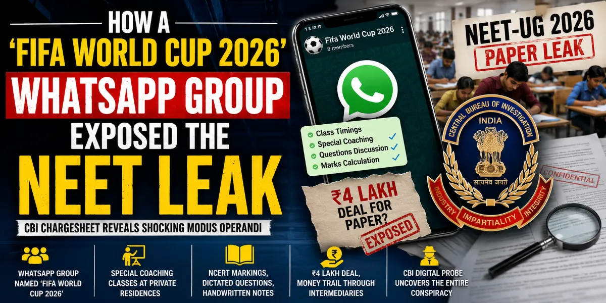 NEET Paper Leak Shock: How a ‘FIFA World Cup 2026’ WhatsApp Group Helped CBI Crack the Exam Scam