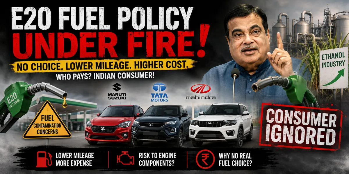 E20 Row Explodes: Maruti, Tata & Mahindra Flagged Concerns Privately — So Why Were Indian Consumers Given No Real Fuel Choice?