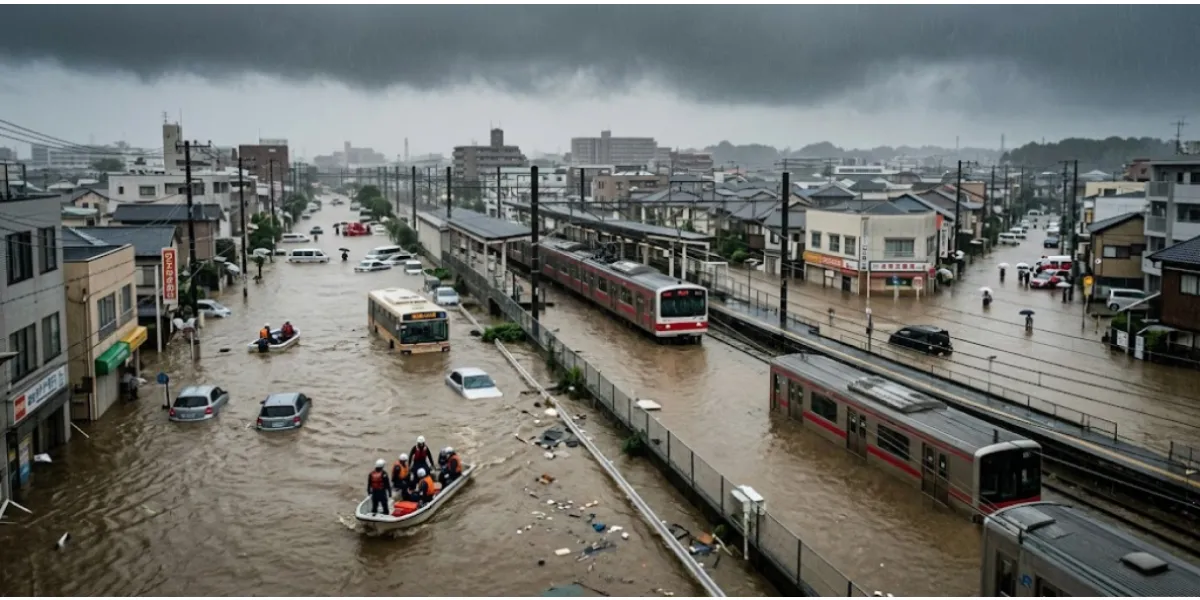 Deadly Floods Hit Japan As Record Rainfall Paralyzes Chiba Transport