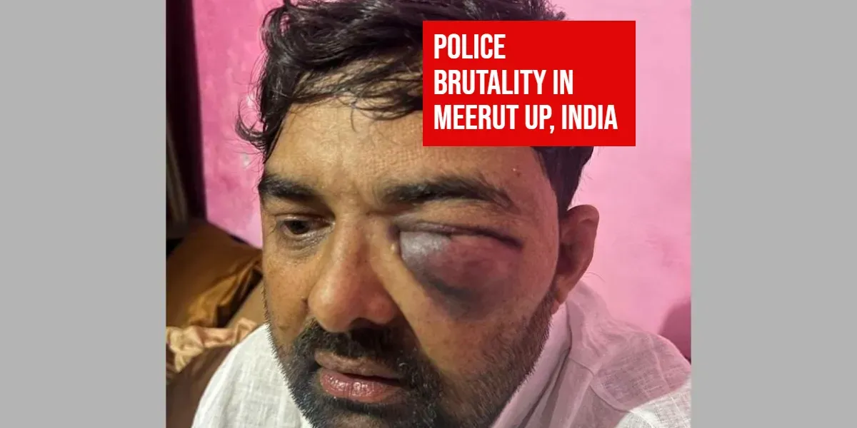 India | Meerut Police Brutality, SSP Avinash Pandey Beat  Farmer Leader Digvijay Bhati with Shoes, Forced to Dance