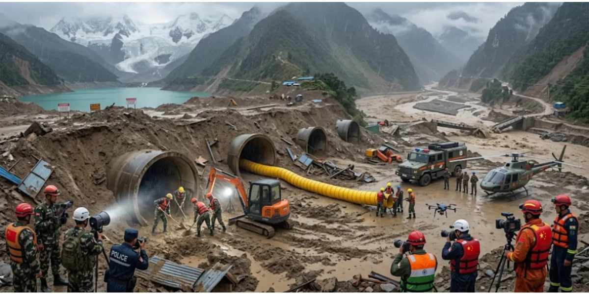 Himalayan Floods Devastate Nepal As Rescue Teams Search Hydropower Tunnels