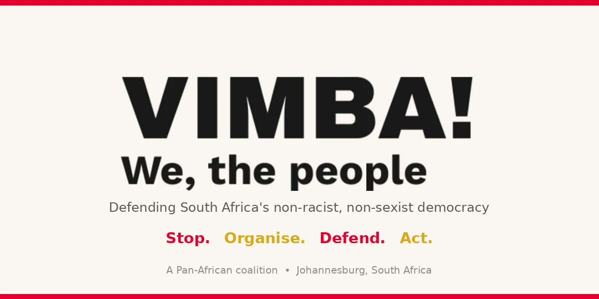 Vimba! Coalition Launches in South Africa to Defend Democracy and Rights