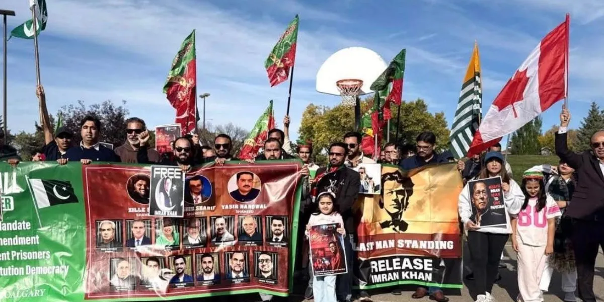 Pakistani Diaspora In Calgary Holds Demonstration Highlighting Imran Khan & Political Rights