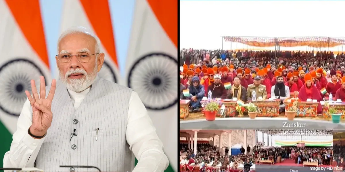 India Today |  PM Modi Unveils ₹3,350 Crore Ladakh Projects as Ankita Bhandari’s Parents Detained at India Gate