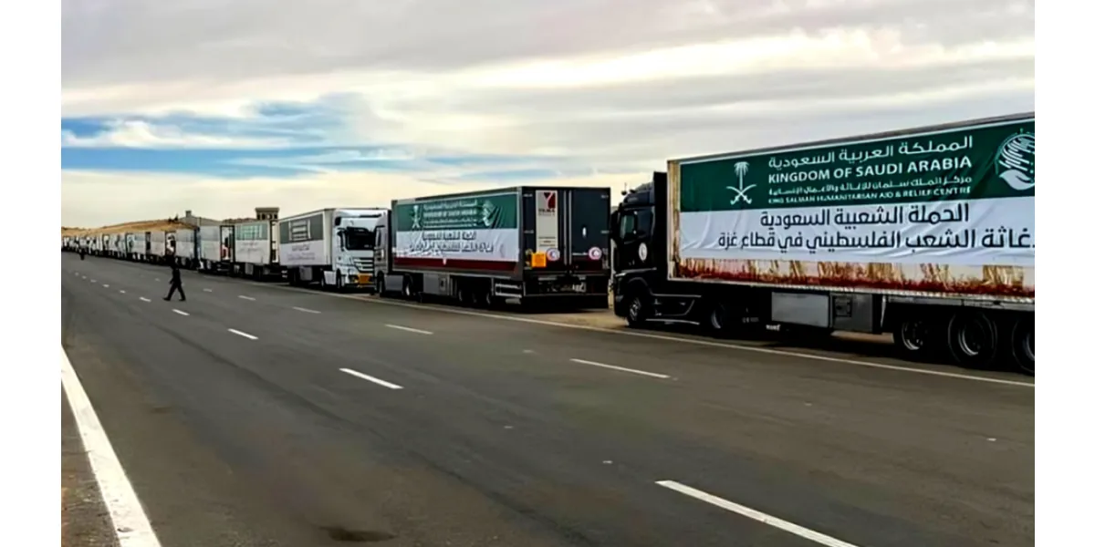 Saudi Arabia Dispatches Additional Humanitarian Aid Convoy to Gaza 